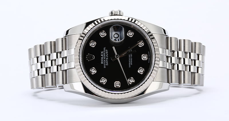 Diamond Rolex Datejust 116234 Black Dial