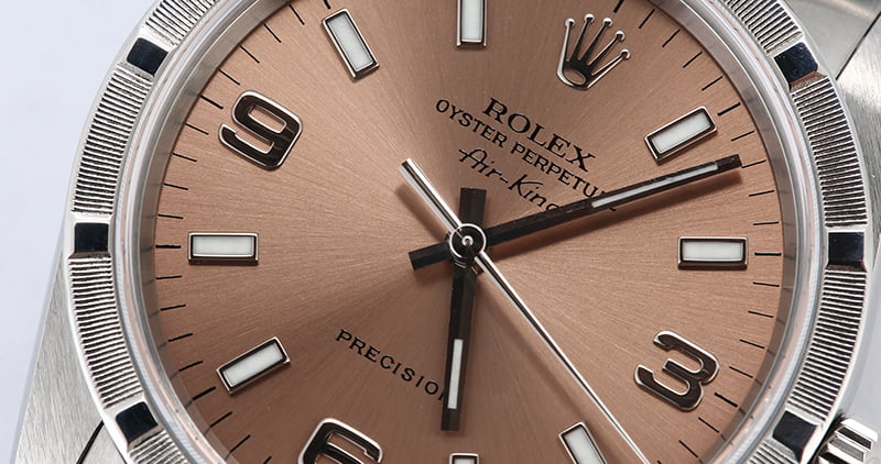Rolex Air-King 14010 Salmon Dial Steel Oyster
