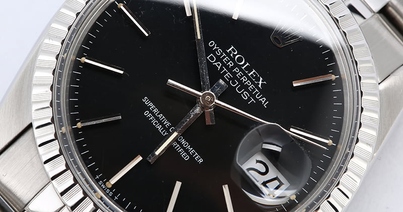 Pre-Owned Men's Rolex Datejust 16030 Black Dial