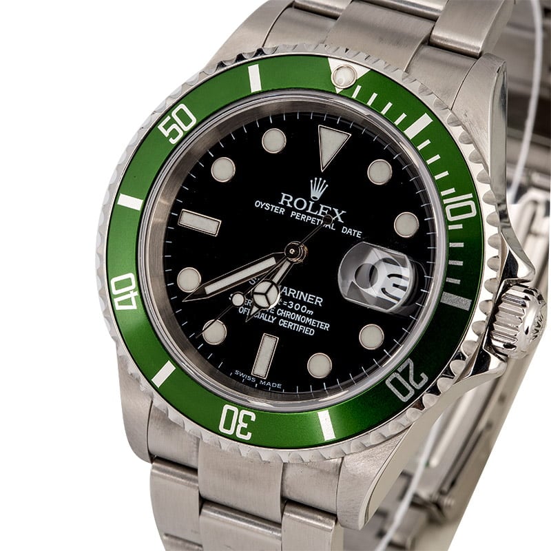 Rolex Submariner 16610V Flat Four Kermit