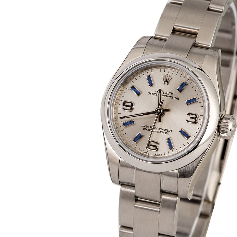 Pre Owned Rolex Lady Oyster Perpetual 176200 Blue Index