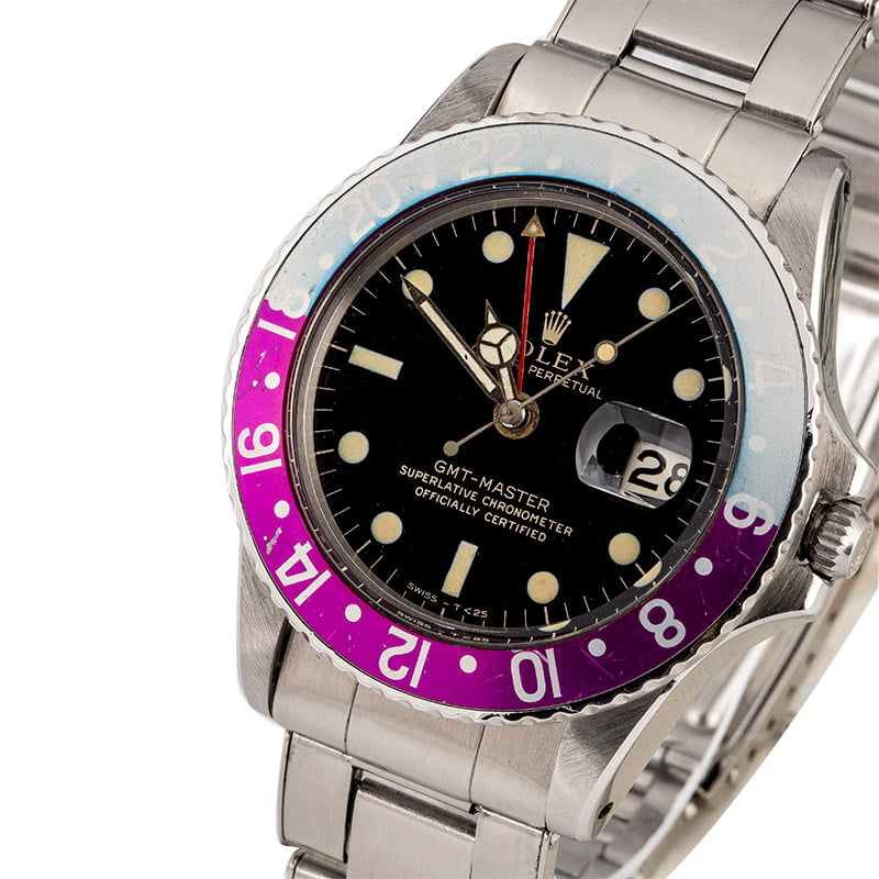 Vintage 1965 Rolex GMT-Master 1675 Fuchsia Bezel