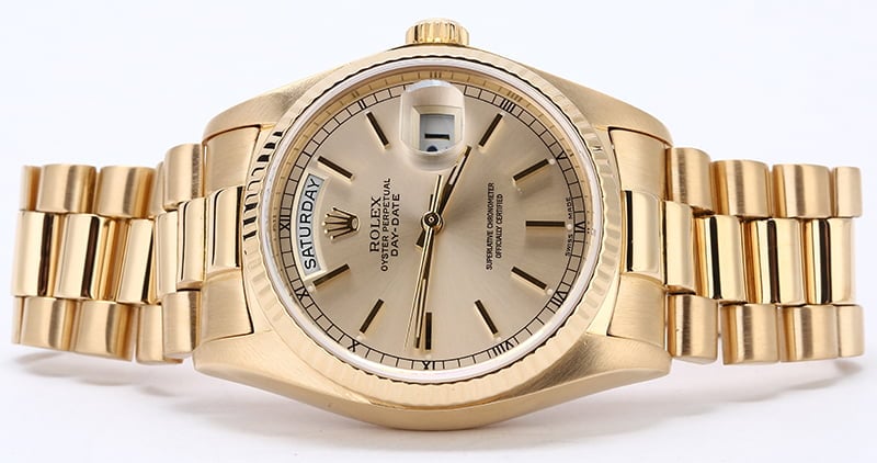 Used Rolex President 18038 Yellow Gold Watch