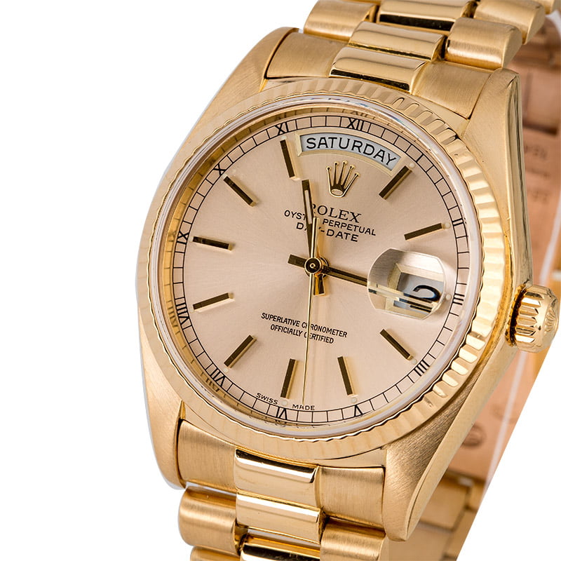 Used Rolex President 18038 Yellow Gold Watch