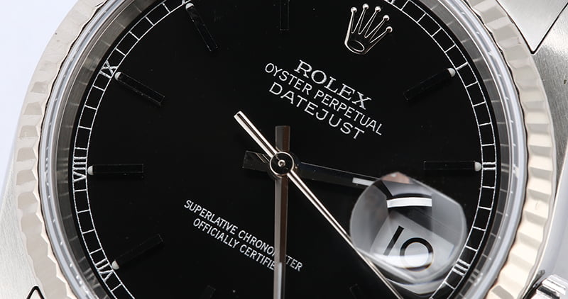 Rolex Datejust 16234 Black Dial Steel Jubilee