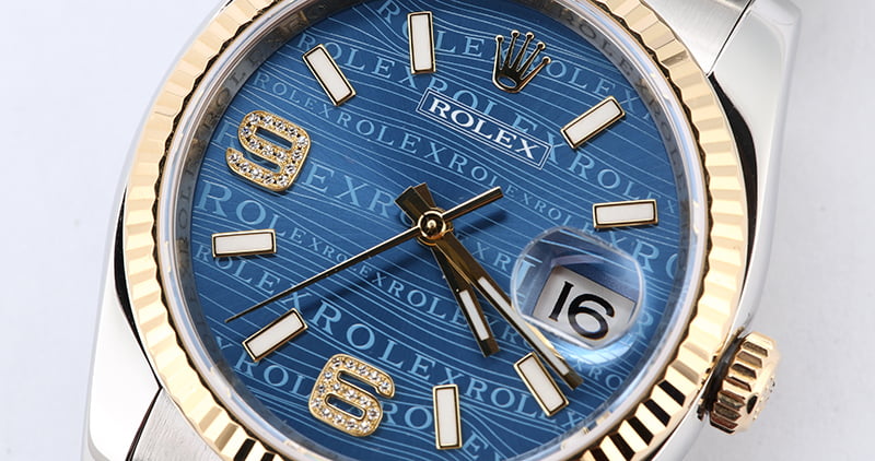Rolex Datejust 116233 Blue Wave Dial with Diamond 6 & 9