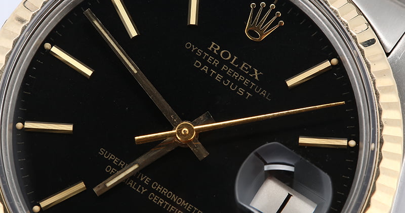 Certified Men's Rolex Datejust 16013 Black Dial