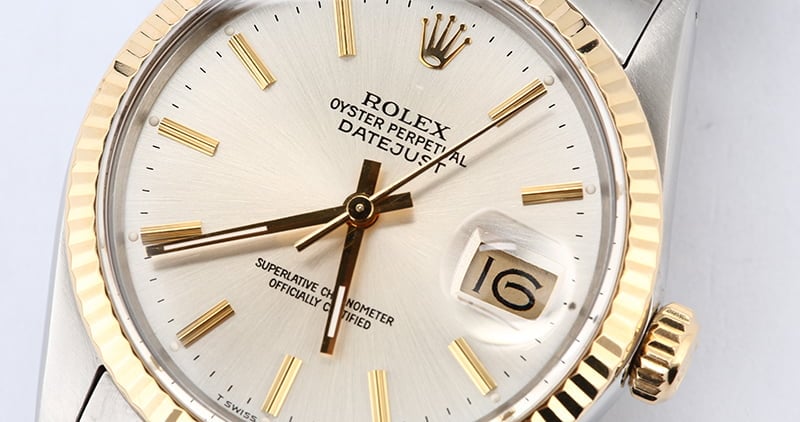 Rolex Datejust 16013 Silver Dial Two Tone Jubilee