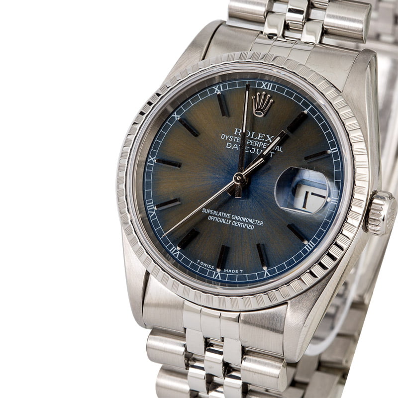 Rolex Datejust 16220 Steel Jubilee with Blue Dial