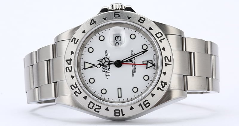 Rolex Explorer II Ref 16570 White Dial Certified Pre-Owned