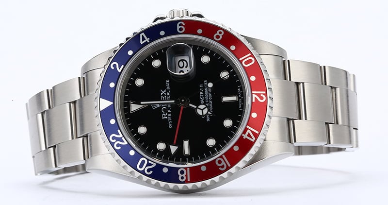 Rolex GMT-Master II Pepsi 16710 No Holes Watch