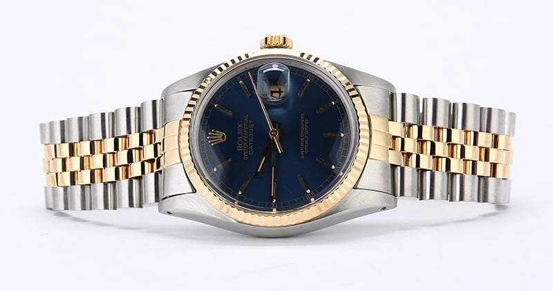 PreOwned Rolex Datejust 16013 Two Tone Blue Dial