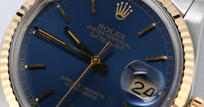 PreOwned Rolex Datejust 16013 Two Tone Blue Dial