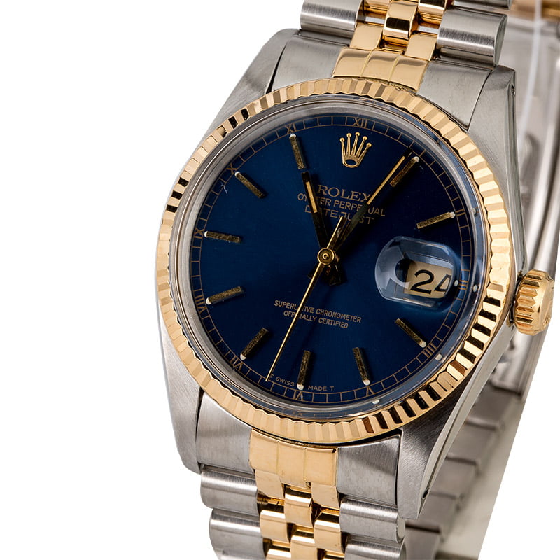 PreOwned Rolex Datejust 16013 Two Tone Blue Dial