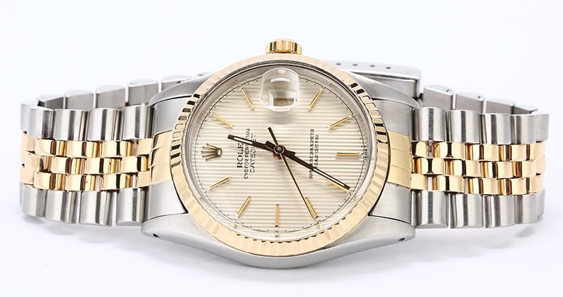 Pre-Owned Rolex Datejust 16013 Silver Tapestry Dial