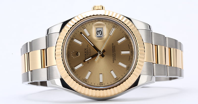 Pre-Owned Rolex Datejust II Ref 116333 Champagne Index Dial