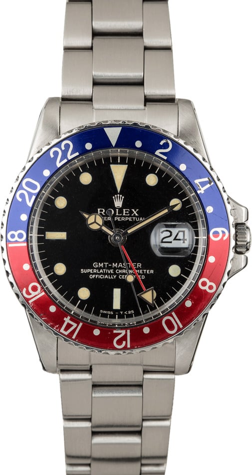Vintage 1966 Rolex GMT-Master 1675 Glossy Gilt Dial