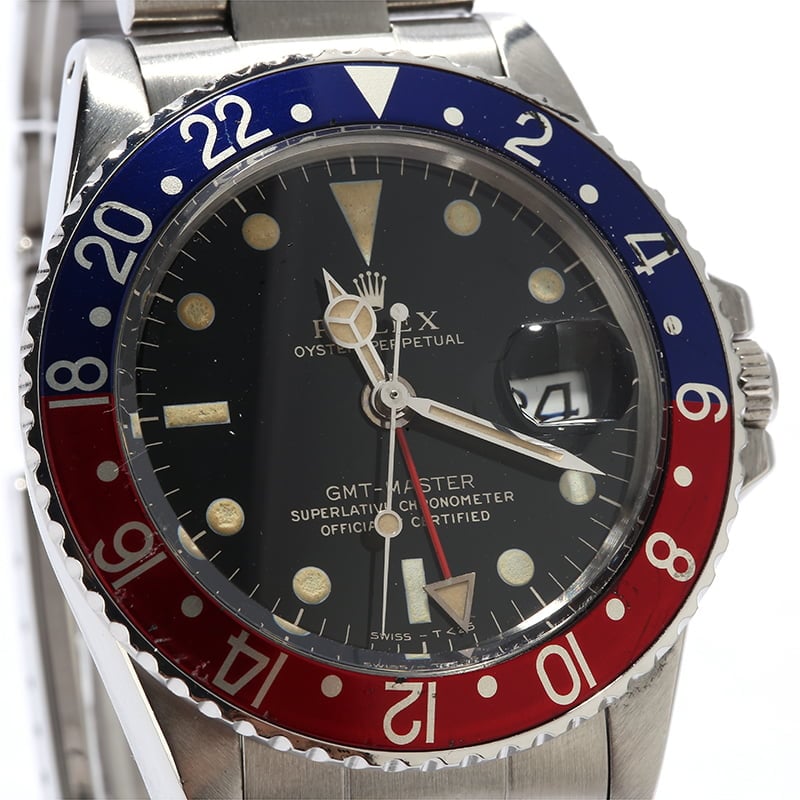 Vintage 1966 Rolex GMT-Master 1675 Glossy Gilt Dial