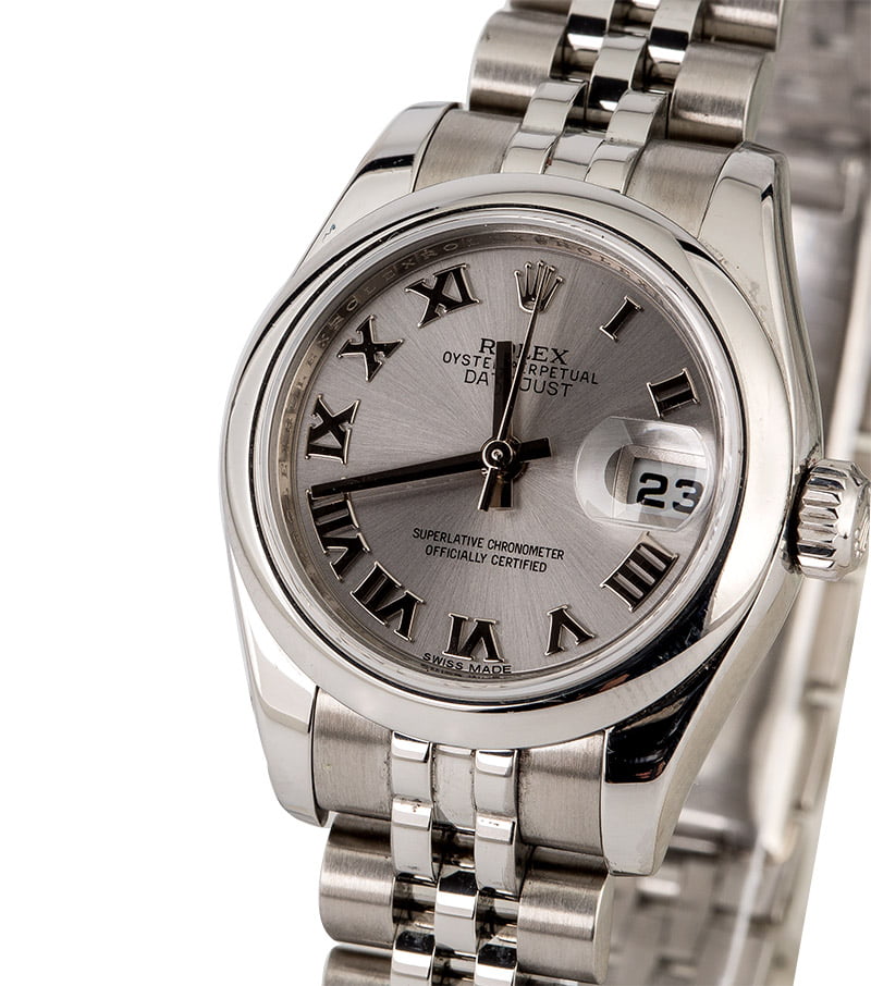 Ladies Rolex Datejust 179160 Rhodium Roman