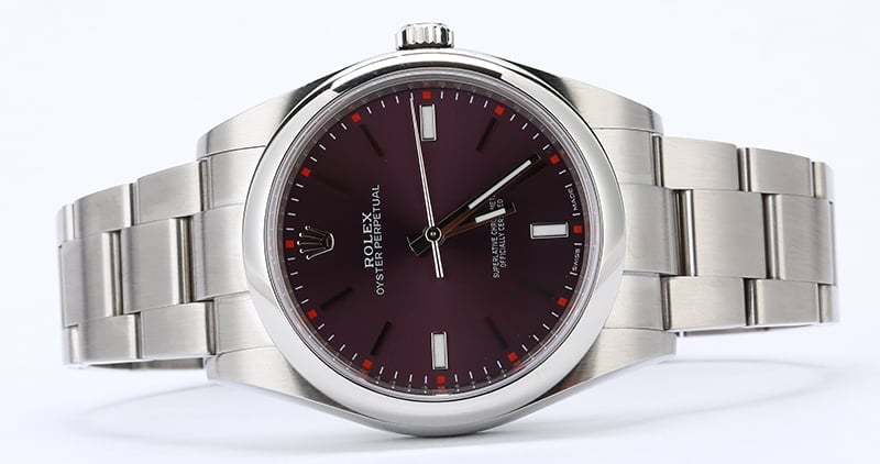Used Rolex Oyster Perpetual 114300 Red Grape Dial