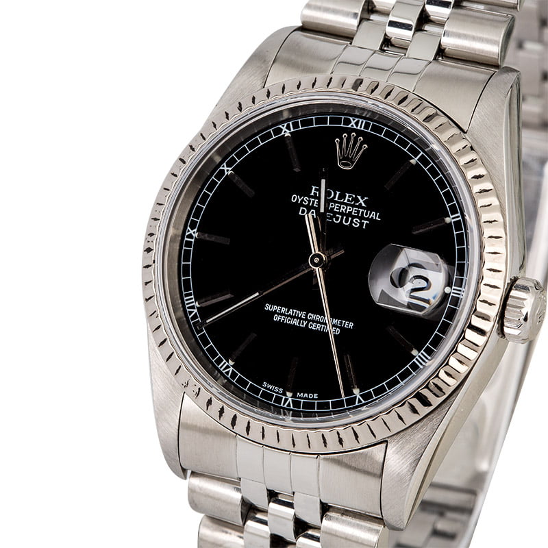 Pre-Owned Rolex Datejust 16234 Black Dial