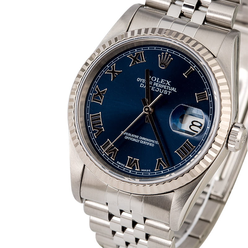 Used Rolex Datejust 16234 Blue Roman Dial