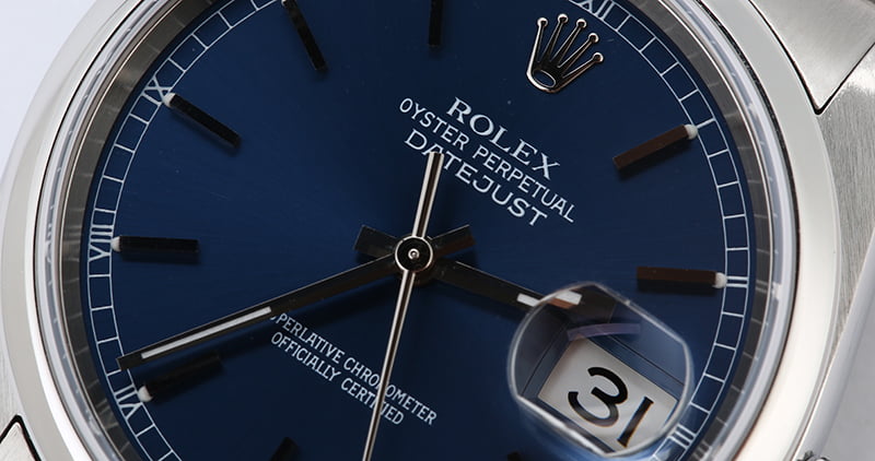 Rolex Datejust 16200 Blue Index Dial