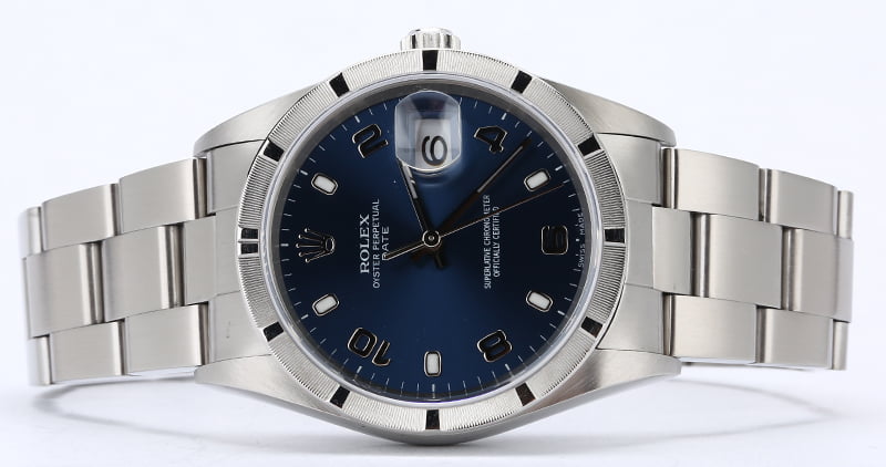PreOwned Rolex Date 15210 Blue Arabic Dial
