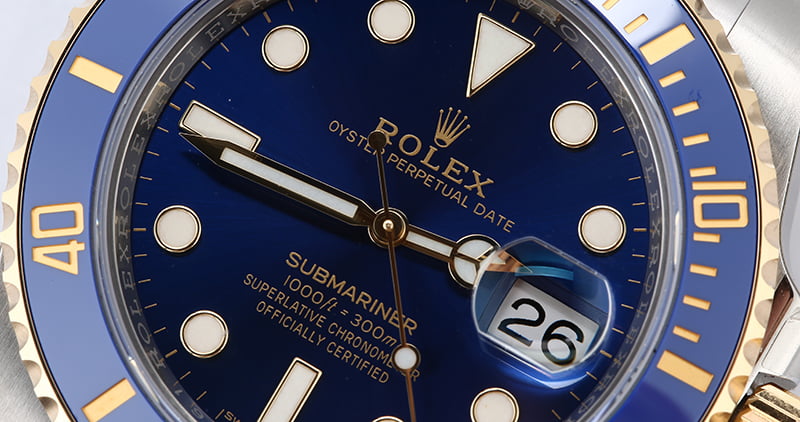 Rolex Submariner 116613 Sunburst Blue Dial with Factory Stickers