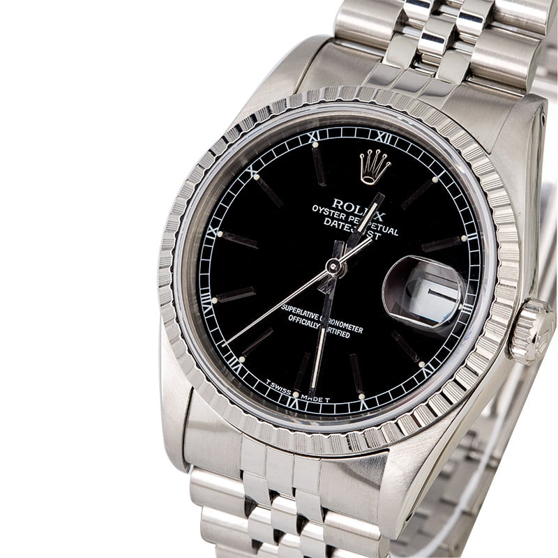 Used Rolex Datejust 16220 Black Dial