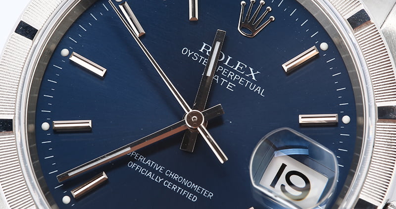 Rolex Date 15210 Blue Dial with Steel Oyster