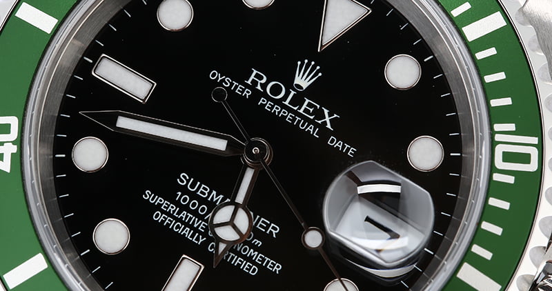 Rolex Submariner 16610V Kermit with Factory Stickers
