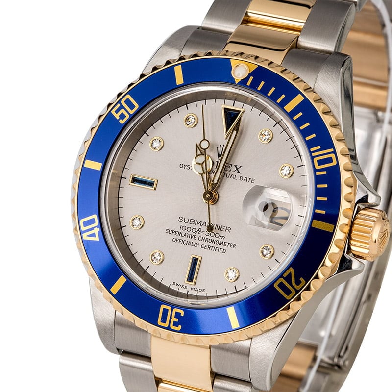 PreOwned Rolex Submariner 16613 Serti Dial