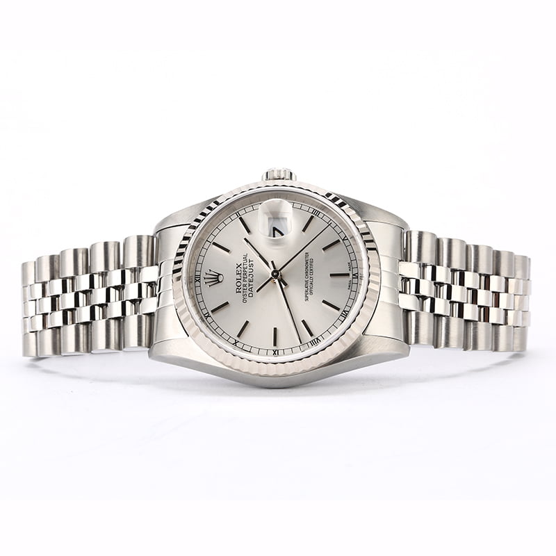Certified Rolex Datejust 16234 Silver Dial