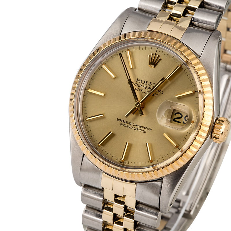 Rolex Datejust 16013 Two Tone with Champagne Dial