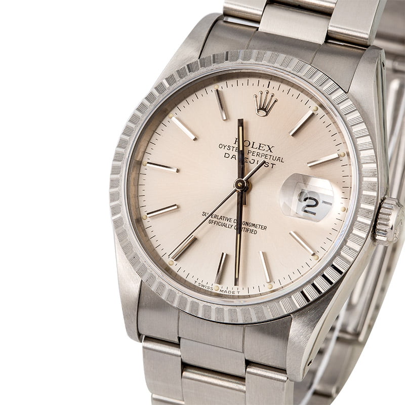 Rolex Datejust 16220 Silver Dial Steel Oyster Band