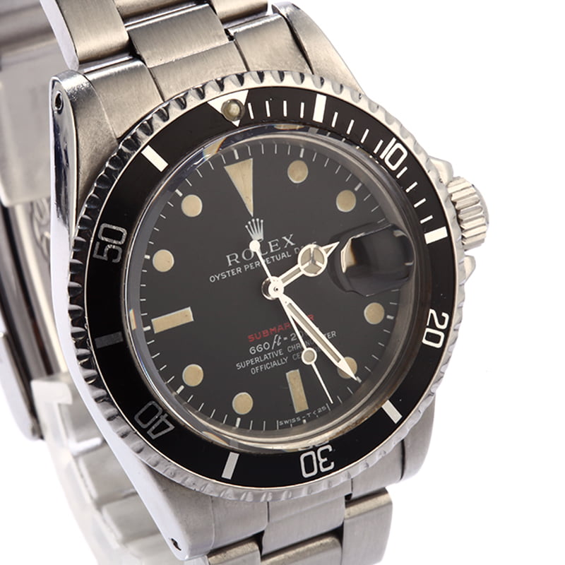 Vintage 1971 Rolex Red Submariner 1680 Mark 4 Dial