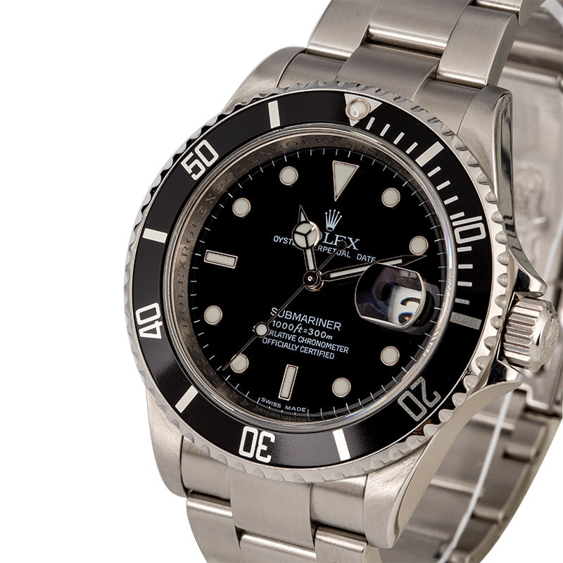 Used Rolex Submariner 16610 Serial Engraved