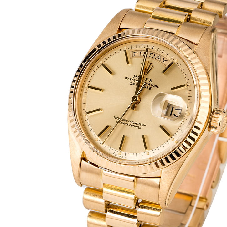 Men's Rolex President 1803 Champagne Index Dial