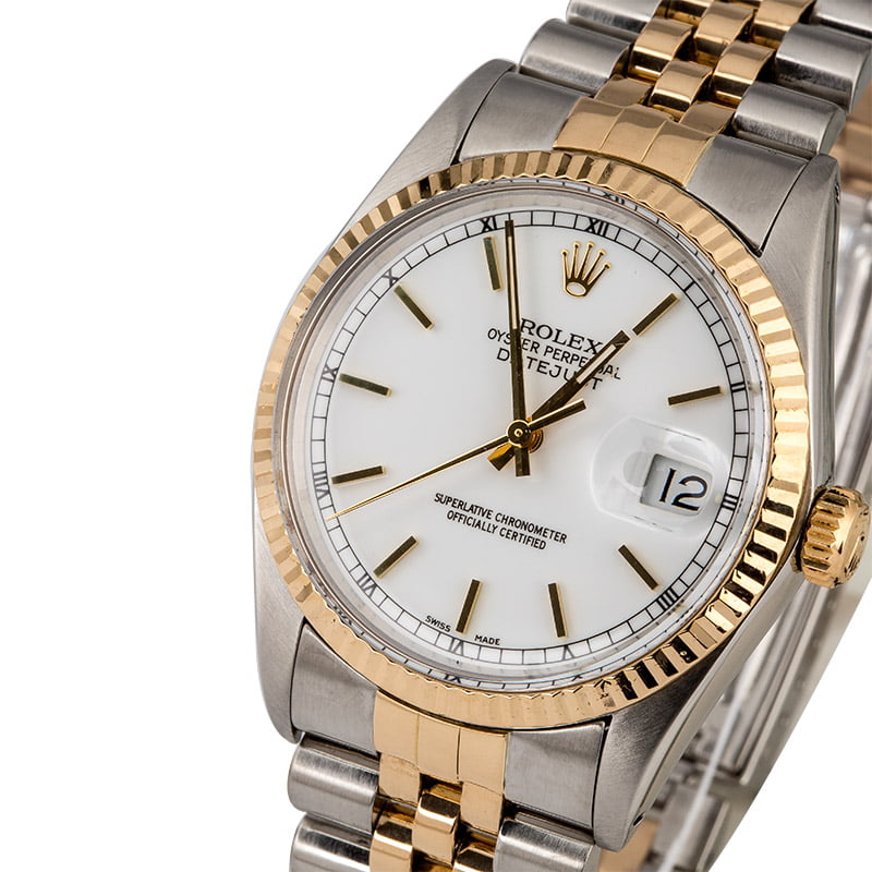 Rolex Datejust 16013 White Dial Men's Watch