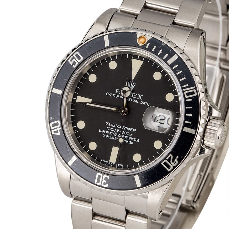 Vintage 1984 Rolex Submariner 16800 Matte Dial