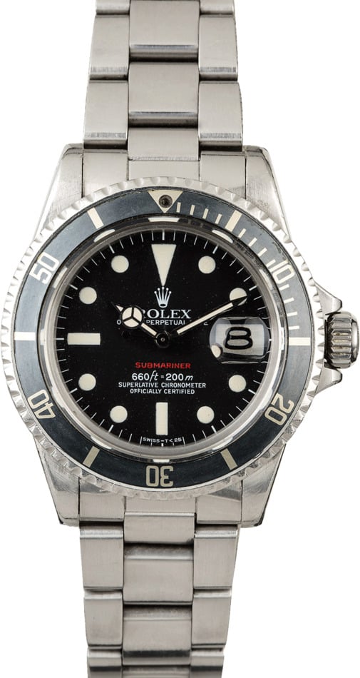 Vintage 1974 Rolex Red Submariner 1680 Fat Font Insert