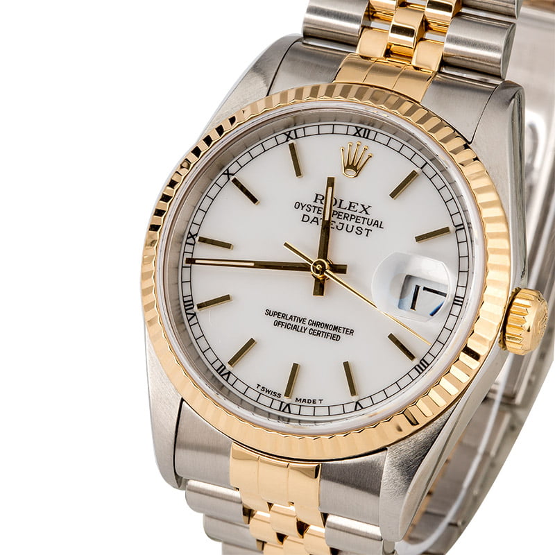 Rolex Datejust 16233 White Luminous Dial