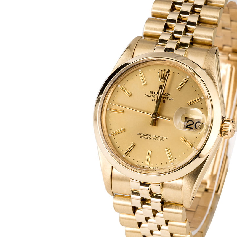 Rolex Yellow Gold Date 15007 Jubilee Bracelet
