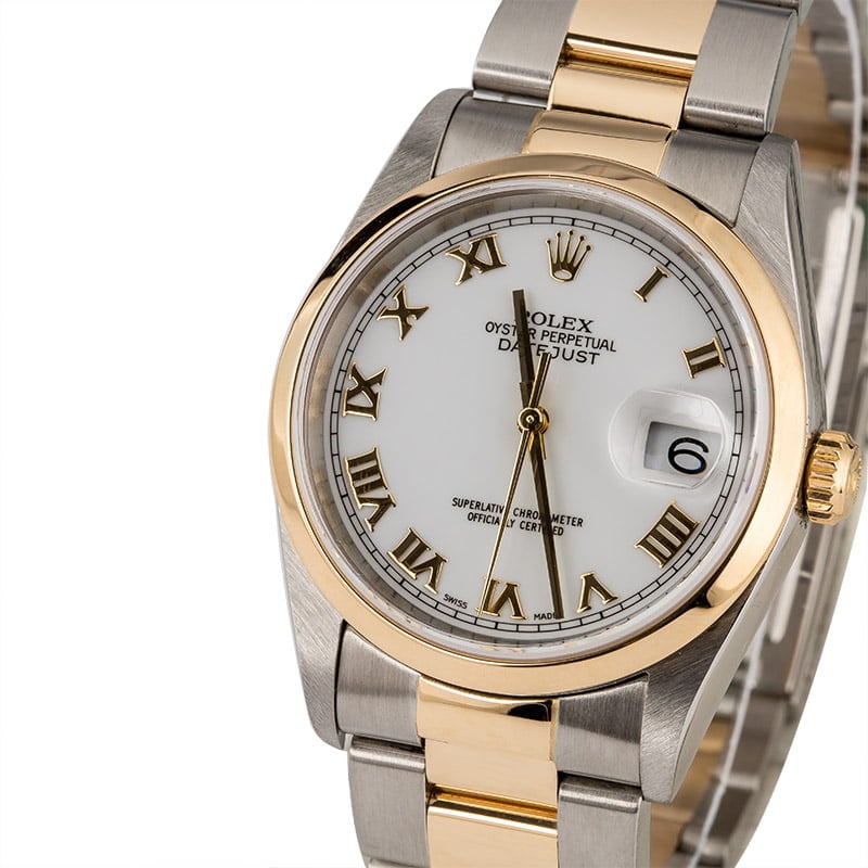 PreOwned Rolex Datejust 16203 White Roman Dial