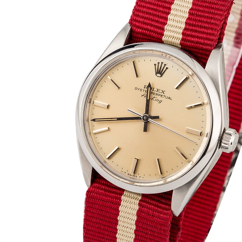 PreOwned Rolex Air-King 5500 Red Nato Strap