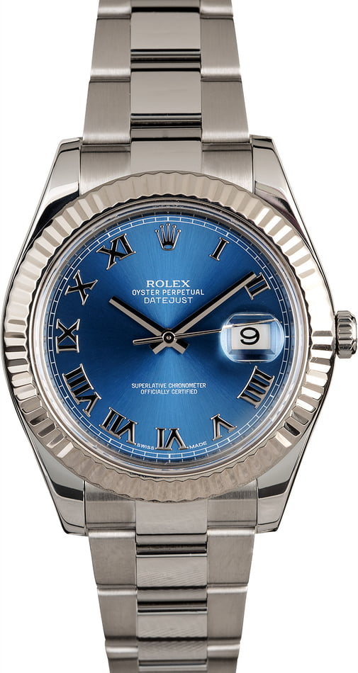 Used Rolex Datejust 116334 Blue Roman Dial