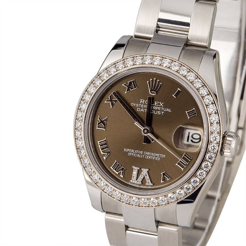 PreOwned Rolex Datejust 178384 Diamond Bezel & VI