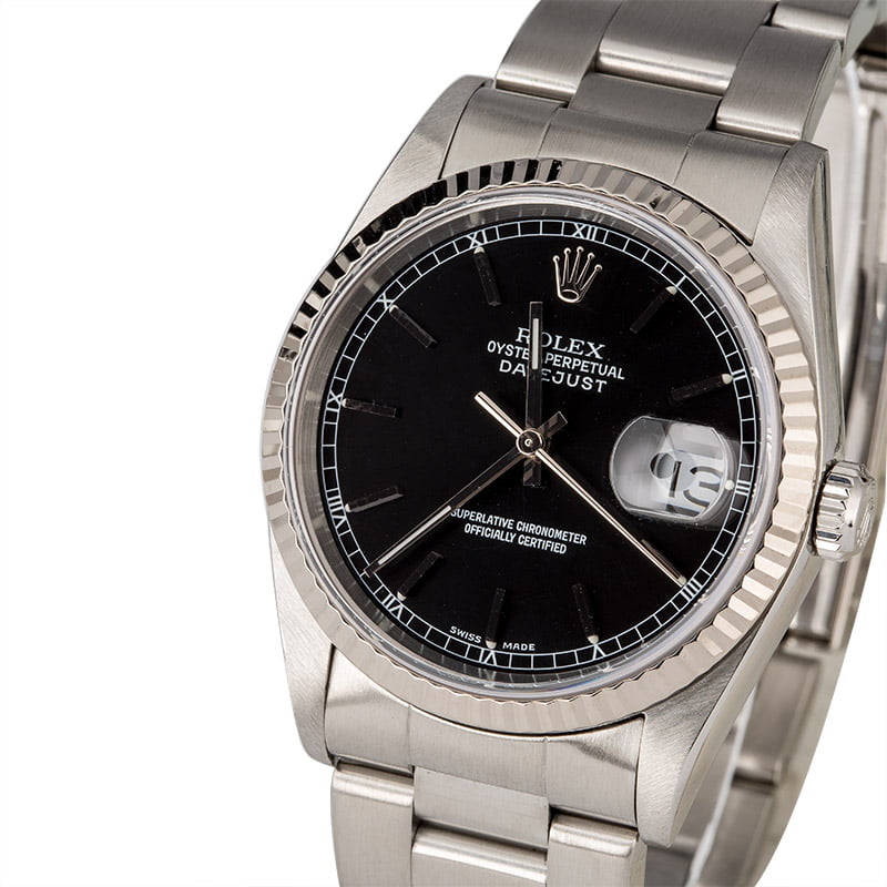 Used Rolex Datejust 16234 Black Index Dial