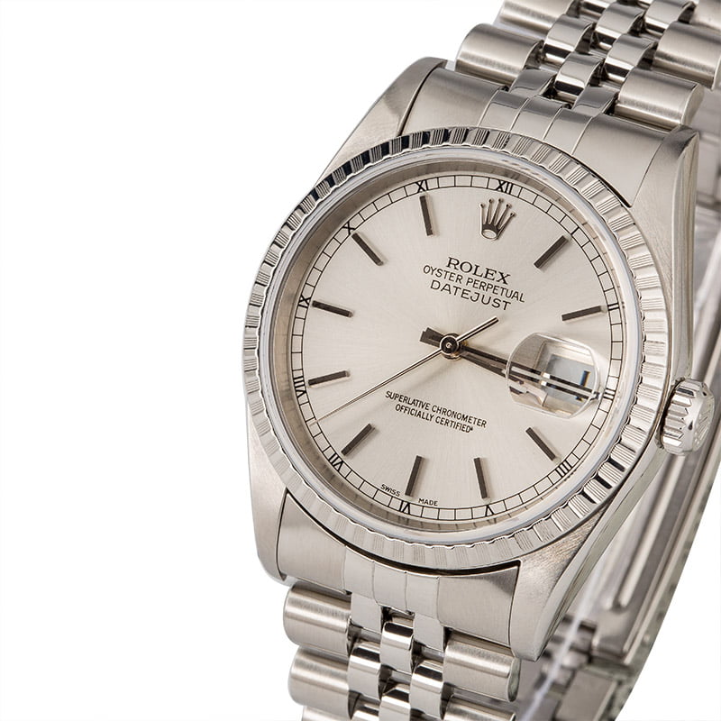 Used Rolex Datejust 16220 Silver Dial Steel with Jubilee Band